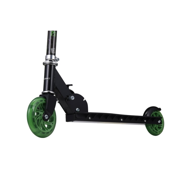2-Wheel Minecraft Kick Scooter with Light-up Wheels, Foldable Scooter for Kids, Green