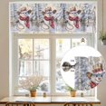 thumbnail image 7 of Christmas Valances for Windows, 42 x 18in, Western Cowboy Snowman Christmas Tree Snow Scene Rod Pocket Kitchen Valance Curtain Light Filtering Window Treatments for Living Room Bedroom, 1 Panel, 7 of 7