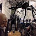 thumbnail image 4 of Araña de felpa gigante para decoración del hogar, araña negra de 30cm, 50cm, 75cm, 90cm, accesorios de terror para casa encantada, hogar al aire libre, Bar, 2023, 4 of 4