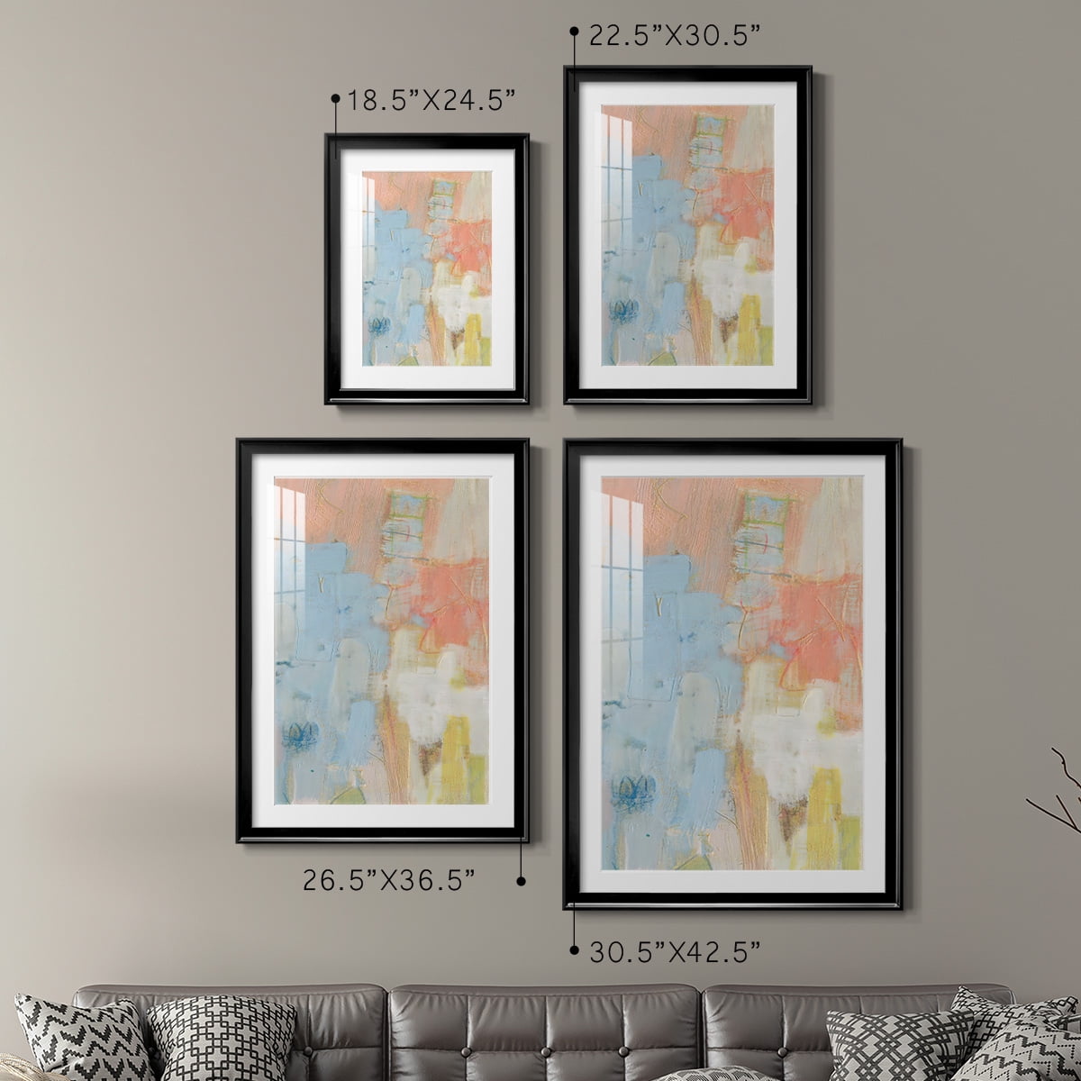 Wexford Home Cully I Premium Framed Print, 26.5" x 36.5" - Ready to Hang, Black (Set of 2)