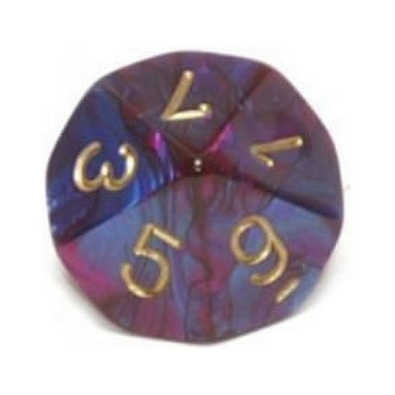 chessex dice sets: gemini blue & purple with gold - ten sided die d10 set (10)