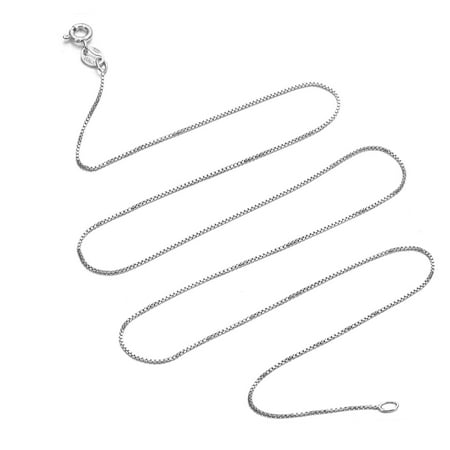 1mm Spool Necklaces - Sterling Silver Necklace - 1mm Box Chain - Hypoallergenic and Tarnish Resistant - Classic Design, Comfortable Fit - 12