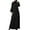 Black, variant on Fesfesfes Long Sleeve Dress Women Solid Color Robe Vintage Elegant Swing Kaftan Party Dress Under $10