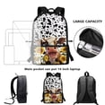 thumbnail image 6 of KUIFORTI Sunflower Funny Cow Kids Schoolbag 17 inch Big Capacity Stationery Daily Necessities Storage Bag Ergonomic Bookbag, 6 of 6