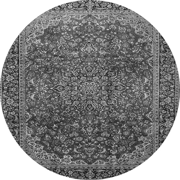 Ahgly Company Indoor Round Medallion Gray Traditional Area Rugs, 3' Round