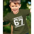 thumbnail image 3 of I was 6 Now I'm 7 Unisex Birthday Shirt for Boys & Girls Trendy Check 7th Birthday Tee Military Green Shirt Youth Small, 3 of 5