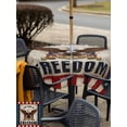thumbnail image 5 of Outdoor Tablecloth with Umbrella Hole for Patio/Picnic/Party/Camping, Anniversary USA Flag Waterproof Table Cloth Square Cover Washable, Eagle Blue Red Vintage (54"x 54"), 5 of 9