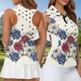 thumbnail image 4 of Jeiento Couples Matching Golf Shirts Relaxed Fit Outdoor Running Sweatshirts Couples Athletic Outfits Matching Sets Gym Workout Jogging Exercise, Patriotic Star Flowers Print, Women's M, 4 of 7