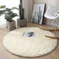 thumbnail image 1 of Plush Round Rug Fluffy White Carpets For Living Room Soft Home Decor Bedroom, 1 of 5