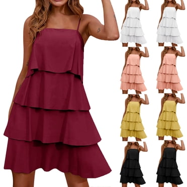 IAMAGOODLADY Women's Summer Dress - V Neck Bat Sleeve Pleated Mini Sundress