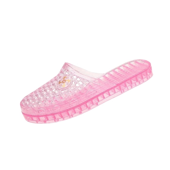 Clear Jelly Shoes for Women Slip on Jelly Mesh Slides Comfortable Closed Toe Flats Sandals Summer Beach Slippers.