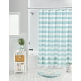 thumbnail image 2 of Mainstays Aqua Stripe 13-piece Fabric Shower Curtain with Hooks, 2 of 5