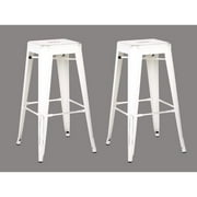 AC Pacific Backless Distressed Metal Bar Stool, White 30 -inch, Set of 2 by AC Pacific