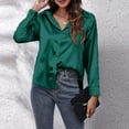 thumbnail image 5 of Tosmy Tops For Women Blouse Satin Silk Button Down Shirt Casual Loose Long Sleeve Work Long Edition Blouse Shirts For Women 2025, 5 of 6