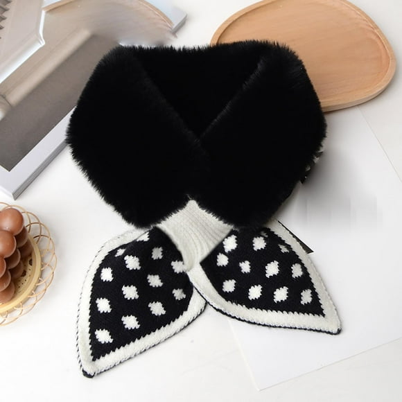 GZWYHT Neck Gaiter,Neckerchief Women Plush Scarf Scarf Warm Wool Imitation Scarf Artificial Wool Scarf Scarves for Women Lightweight,Clearance,Womens Scarves Black