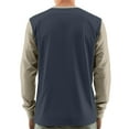 thumbnail image 3 of Hearthz Men's Henley Shirts Long Sleeve Fall 3-Button Color Block Oversized Tshirts for Men Crew Neck Baseball Tee Shirt, 3 of 7