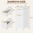 thumbnail image 3 of LAZZO Narrow Nightstands Set of 2, 7.9" Modern Fluted End Tables with Drawers & Charging Station for Living Room & Bedroom, White, 3 of 9