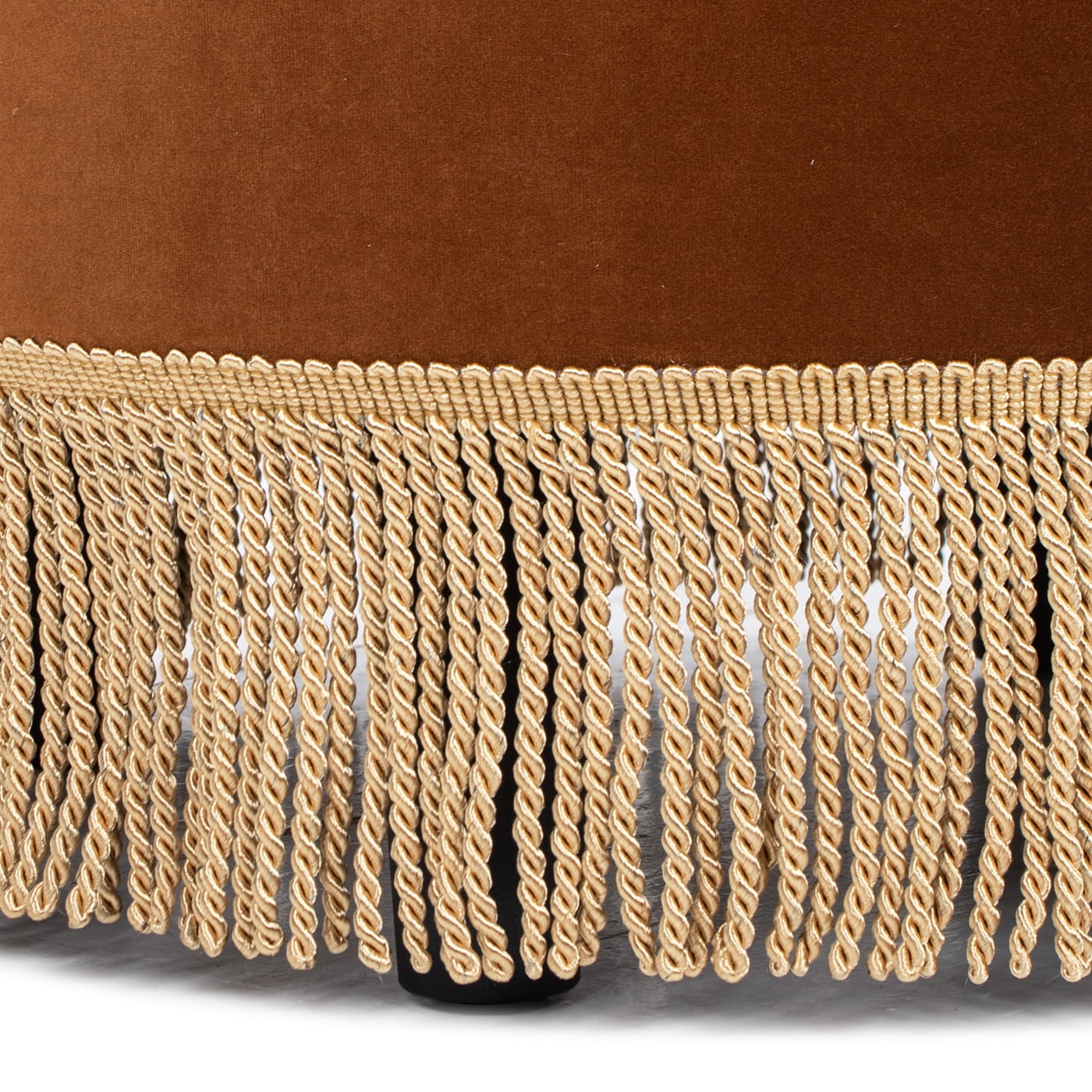 Jennifer Taylor Home Yolanda 24" Round Upholstered Accent Ottoman, Burnt Orange Performance Velvet