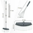 Hortem Garden Leaf Rake Set, Adjustable Thatch Rake and Hand Shrub Rake