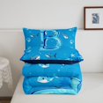 thumbnail image 5 of meiyoeat Ocean Wave Initial B Twin Comforter Sets For Boys,Kawaii Shark Water Monogram Art Bedding Set,Navy Blue Reversible,2-Piece,1 Comforter and 1 Pillowcase, 5 of 7