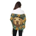 thumbnail image 4 of FORMRS Womens Scarf Winter Soft Long Big Warm Shawls Wrap Tassel Scarves, Flowers and Dog, 4 of 9