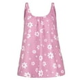 thumbnail image 3 of Summer Savings Clearance LINGLANG Tank Tops For Women O Neck Sleeveless Vest Flower Blouses Tops Printing Tee Camisole Blouse Sleeveless Tops Loose Fit, 3 of 10