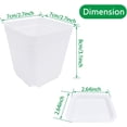 thumbnail image 2 of Duslogis 10 Pcs 3 Inch Plastic Plant Pots,White Square Plastic Planters,Seedling Nursery Pots with Saucer,Flower Plant Pots Indoor Outdoor for Succulents,Flowers,Garden Office and Balcony Decor, 2 of 7