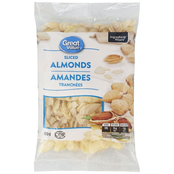 Great Value Sliced Almonds, 100 g
