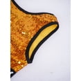 thumbnail image 5 of iEFiEL Girls Sparkly Sequins Ballet Dance Outfit Gymnastics Crop Top with Shorts Set Dancewear for Jazz Hip Hop Dance Gold 14, 5 of 7