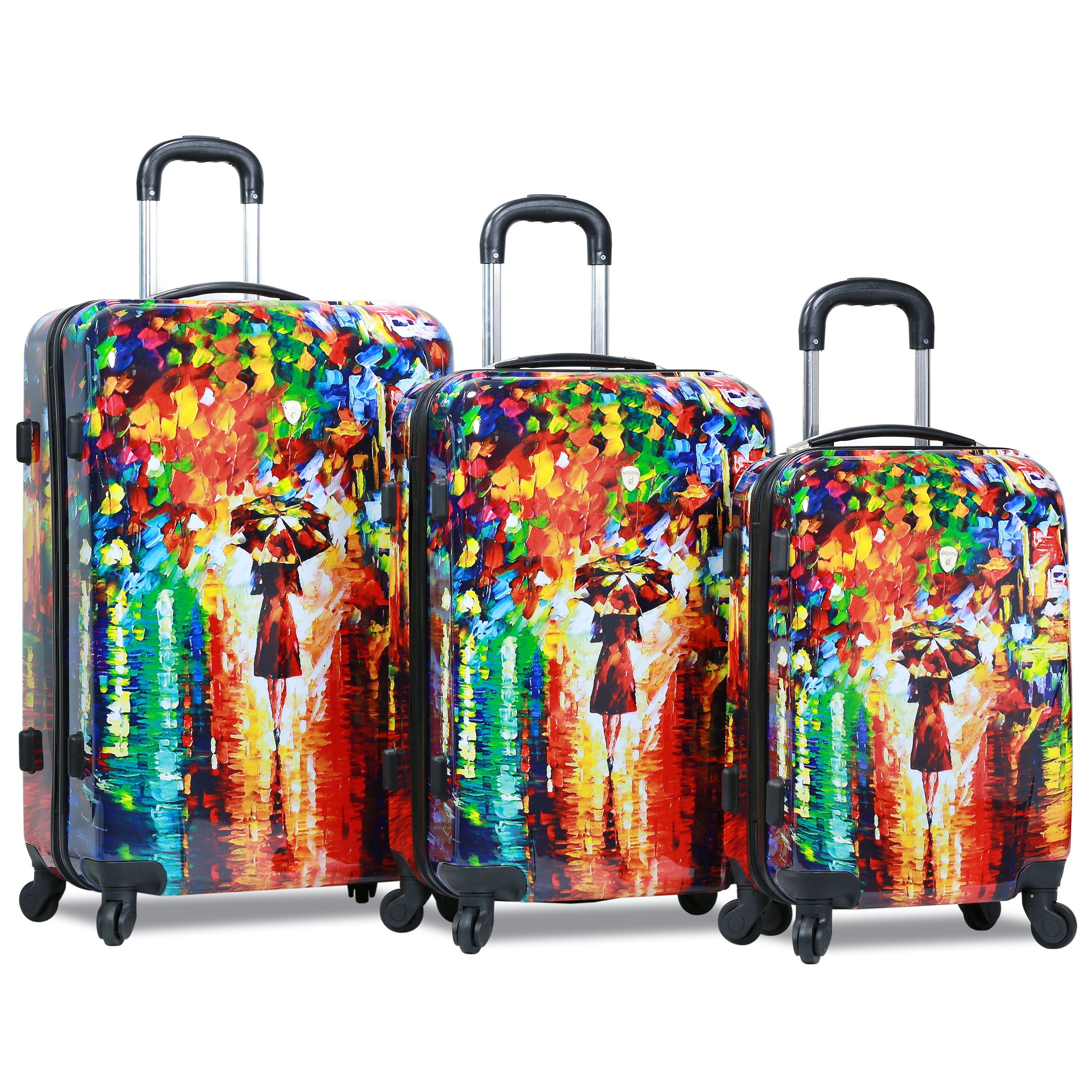 3 Piece Lightweight Hardside Spinner Upright Luggage Set - Walmart.com