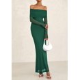 thumbnail image 4 of Vestido PRETTYGARDEN Maxi Verde con Hombros Descubiertos y Mangas Largas XL, 4 of 8