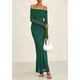 thumbnail image 4 of Vestido PRETTYGARDEN Ajustado Maxi Verde con Hombros Descubiertos y Mangas Largas, 4 of 8