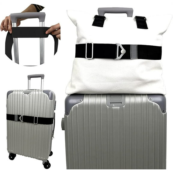 NOGIS Luggage Straps, 2-in-1 Travel Belt for Luggage Over Handle, Luggage Belt for Carry On Bag, Add a Bag Luggage Belt Strap- Airport Travel Accessories for Women & Men