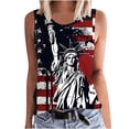 thumbnail image 2 of VKOYWKM Womens American Flag Tank Tops Sleeveless Shirt 4th of July Flag Stars and Stripes Graphic Tanks Loose Crew Neck Independence Day Top, 2 of 5