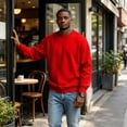 thumbnail image 6 of GrmtClth Men's Crewneck Sweatshirt Long Sleeve Fall Pullover Tops Loose Fit Athletic Comfy Basic Shirts Lightweigt All Season L, 6 of 10