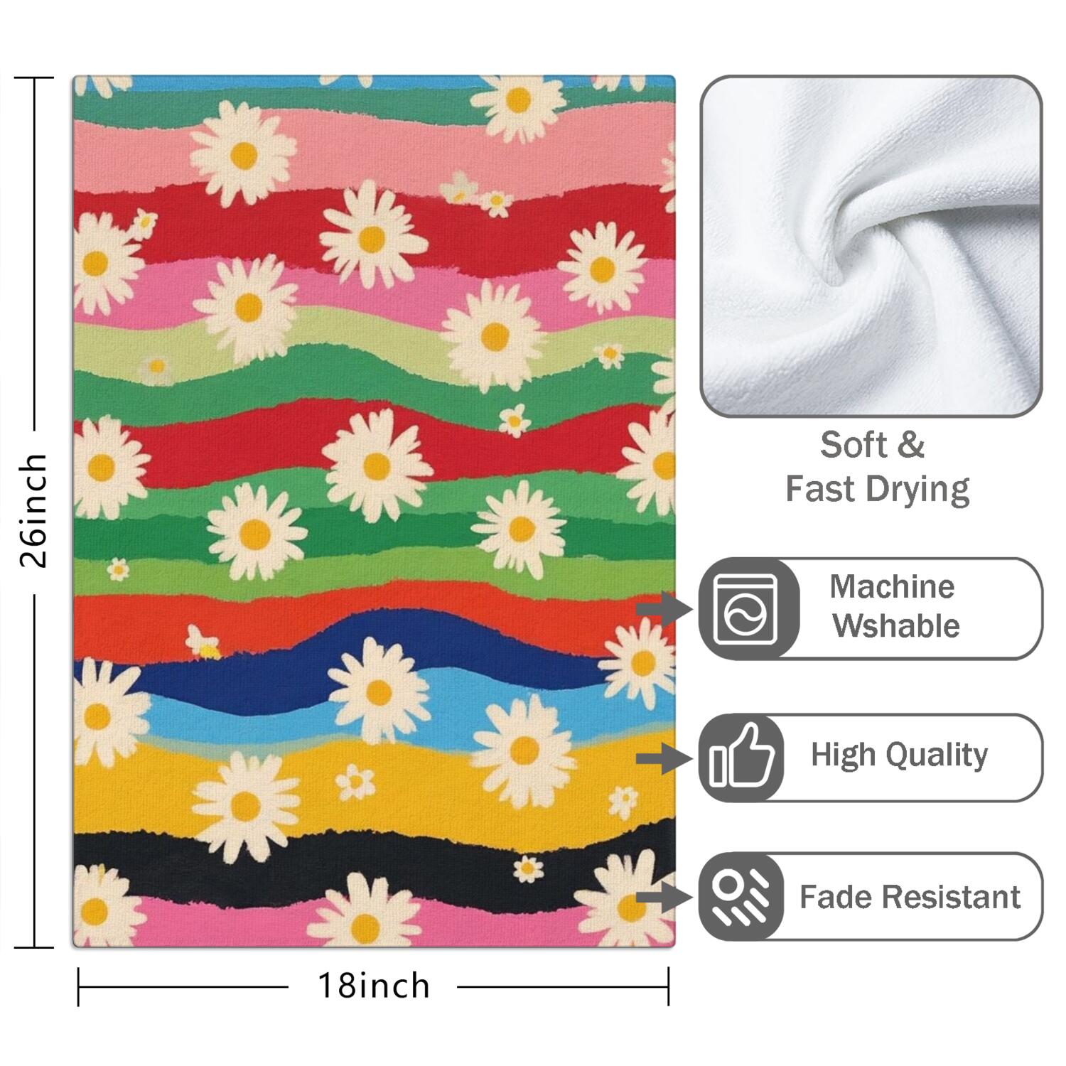 2 Pcs Funny Kitchen Towels,Pioneer Flower Microfiber Dish Towels,Kitchen Tea Towels,Kitchen Towel Set (18" X 26")
