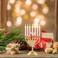 thumbnail image 4 of HONMEET 7-Branch Hanukkah Candle Holder Zinc Alloy Chanukah Candelabra for Holiday Celebration Decor, 4 of 8