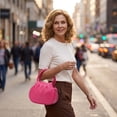 thumbnail image 6 of ZhangC Mini Ruched Puffy Clutch Handbag for Women, 7.9 Inch Small Zipper Wallet Crossbody Purse with Round Top Handle, Casual Evening Phone Card Bag, Shopping and Daily Use, Pink, 6 of 6