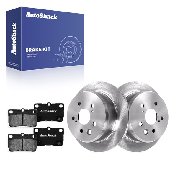 AutoShack Rear Solid Brake Rotors   Ceramic Pads 6-PC Brake Kit Replacement for 2006-2013 Lexus IS250 11.46" (291 mm)
