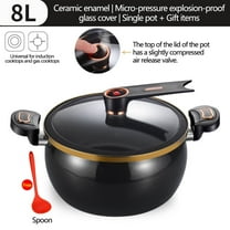 SNGMN 8L Mini Pressure Cooker with Transparent Lid, Non-Stick Interior, Lock Handles, Induction Compatible
