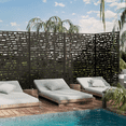 thumbnail image 3 of MAYEERTY 72"x47" Outdoor Privacy Screen, 3 Panels Freestanding Metal Room Dividers for Balcony Decorative, Black, 3 of 10