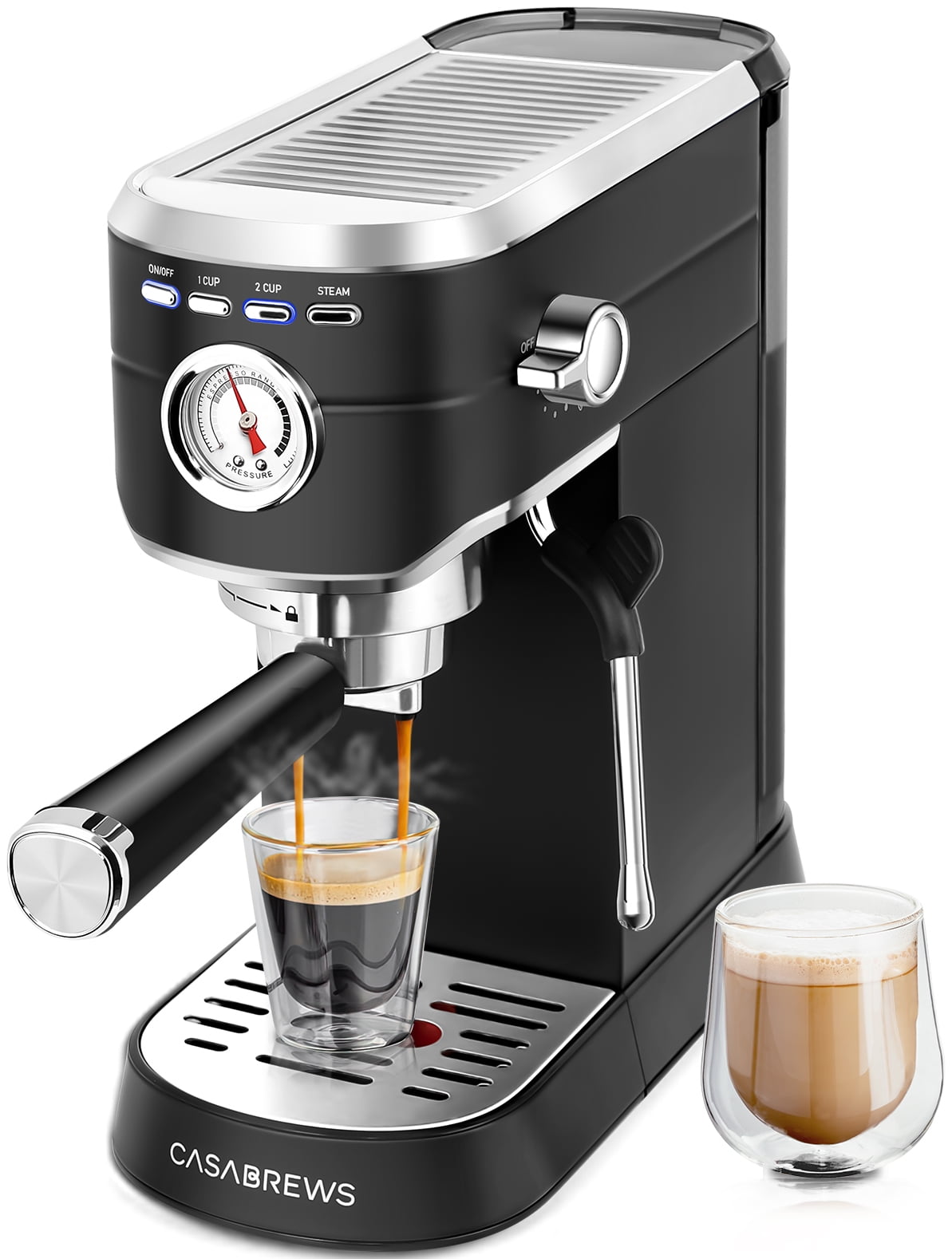 Casabrews 20 Bar Espresso Machine with Milk Frother Steam Wand ...