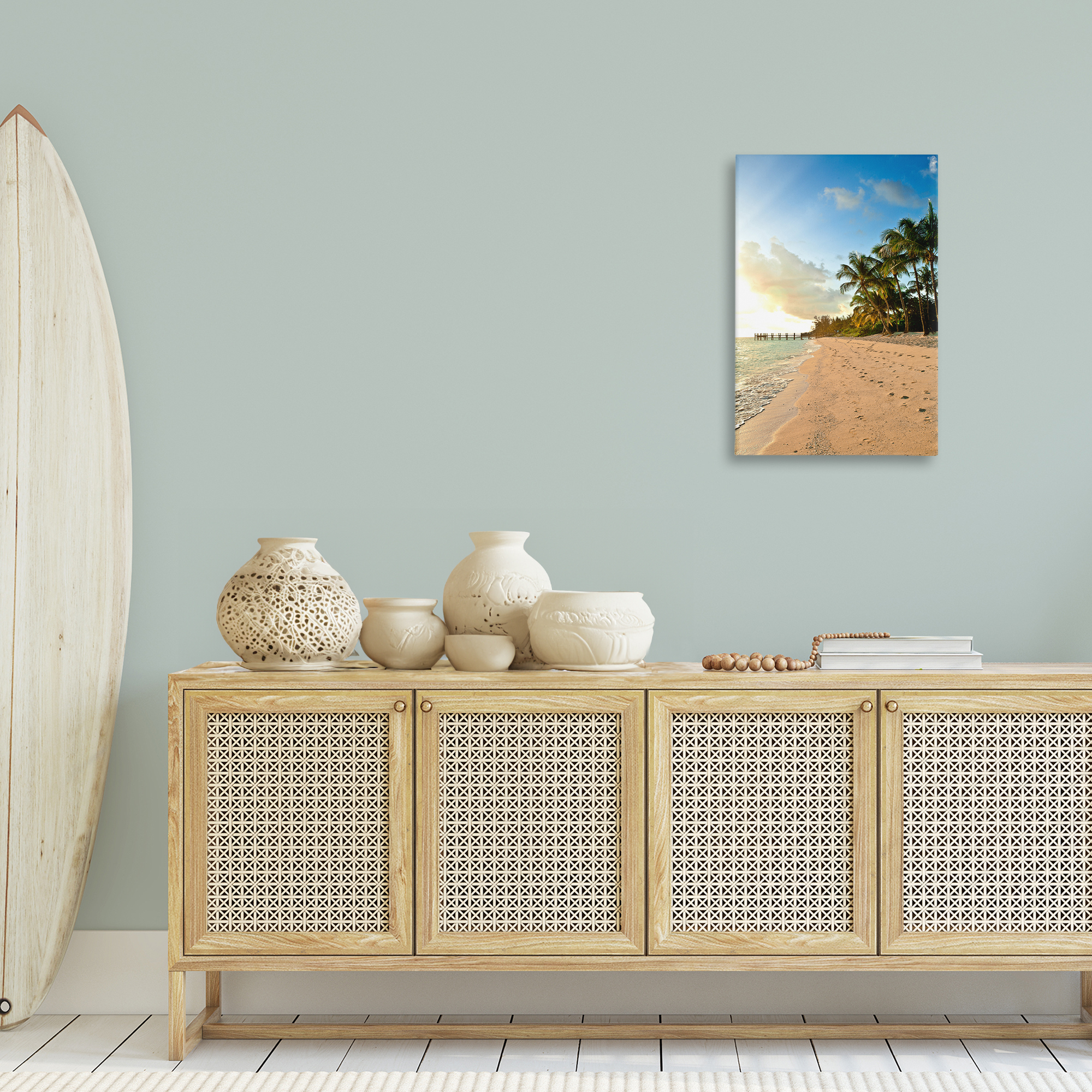 Stupell Industries Sandy Footprints Shore Coastal Photography Gallery Wrapped Canvas Art Print Wall Art, 20 x 30