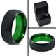 Tungsten Wedding Band Ring 8mm for Men Women Green Black Domed Brushed Polished Lifetime Guarantee – image 4 sur 4