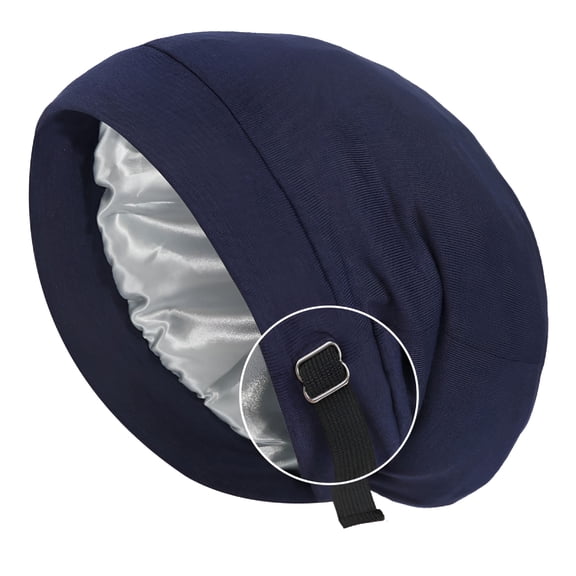 TELOLY Satin Lined Sleep Bonnet Silk Sleep Cap for Men Women Slouchy Beanie Hat Night Sleeping Head Wrap Casual Curly Hair