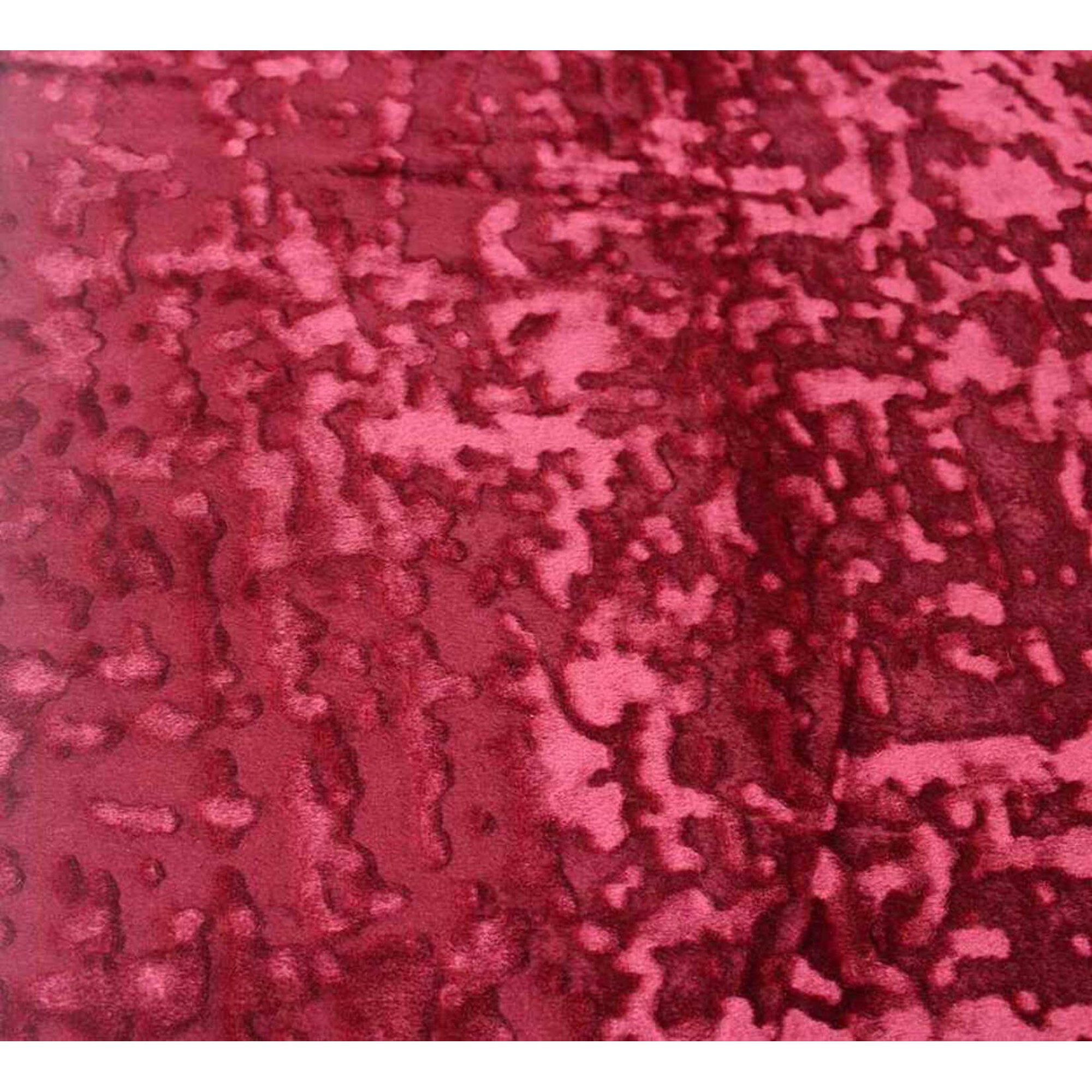 Abstract Crushed Velvet Fabric, 118 Inch. in Width, | Home Decor, Burgundy / Cut by the Yard