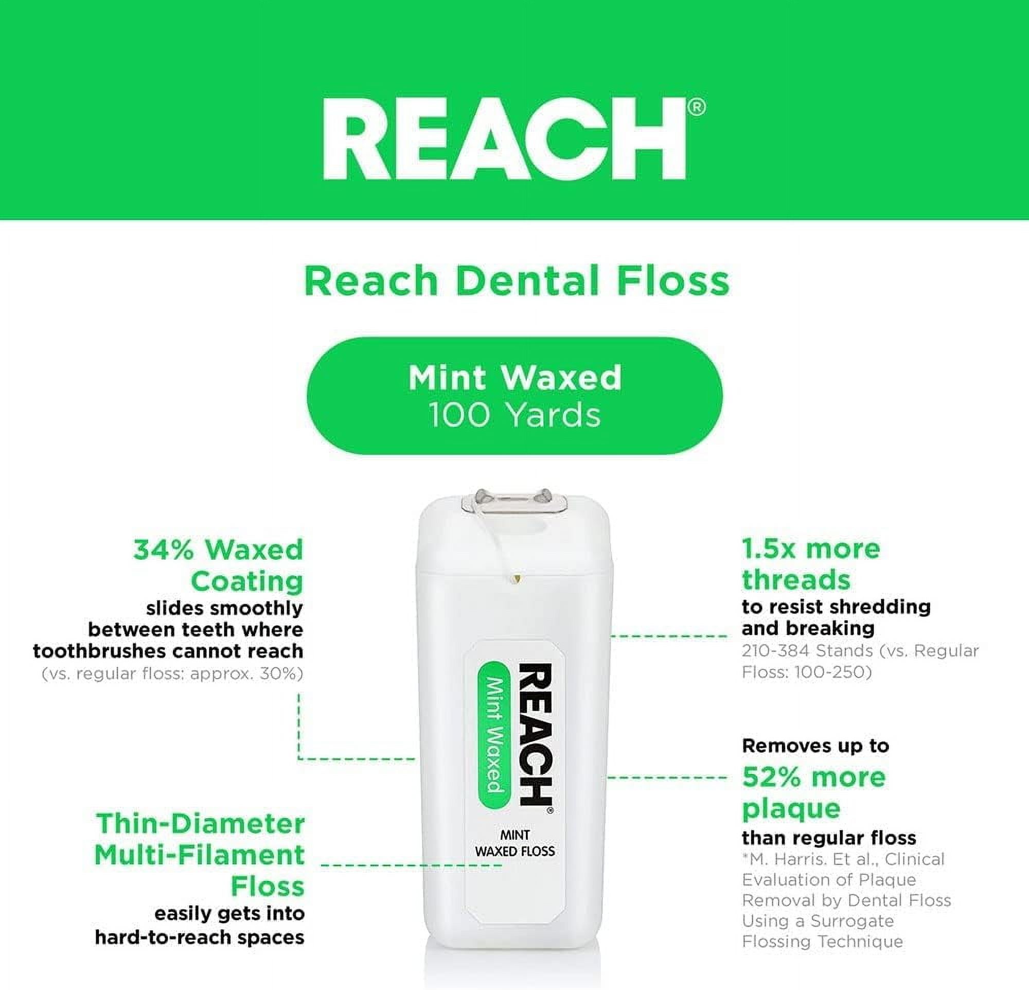 Reach Mint Waxed Floss 200 Yards (Packs of 7)