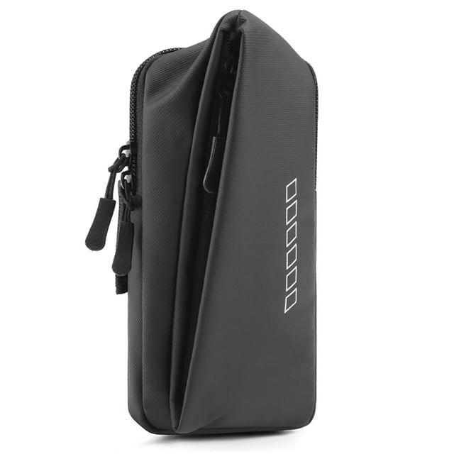 Bolsa para teléfono móvil Hukapapa Oxford para ciclismo al aire libre con funda para brazo para teléfono móvil deportiva impermeable, color negro