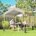 thumbnail image 2 of Outsunny 8 x 8 ft Pop Up Canopy Tent with 1-Button Push Easy Setup, Beige, 2 of 10