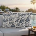 thumbnail image 2 of Outdoor Pillow Cover Pastoral Flowers Blue Set of 2 Waterproof Throw Pillowcases Farmhouse Floral Decorative Patio Furniture Pillows for Couch Garden Indoor & Outdoor Use, 2 of 9